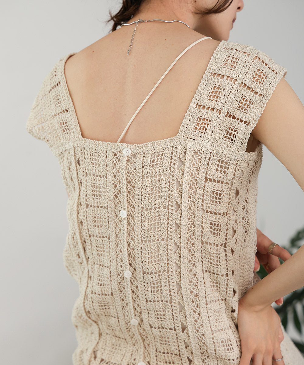 【低身長向けサイズあり】クロシェ前後2WAYワンピース