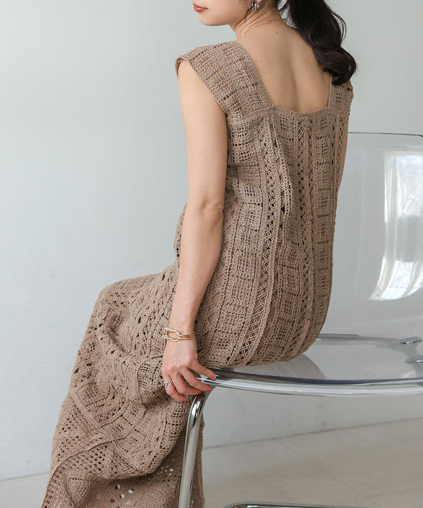 【低身長向けサイズあり】クロシェ前後2WAYワンピース