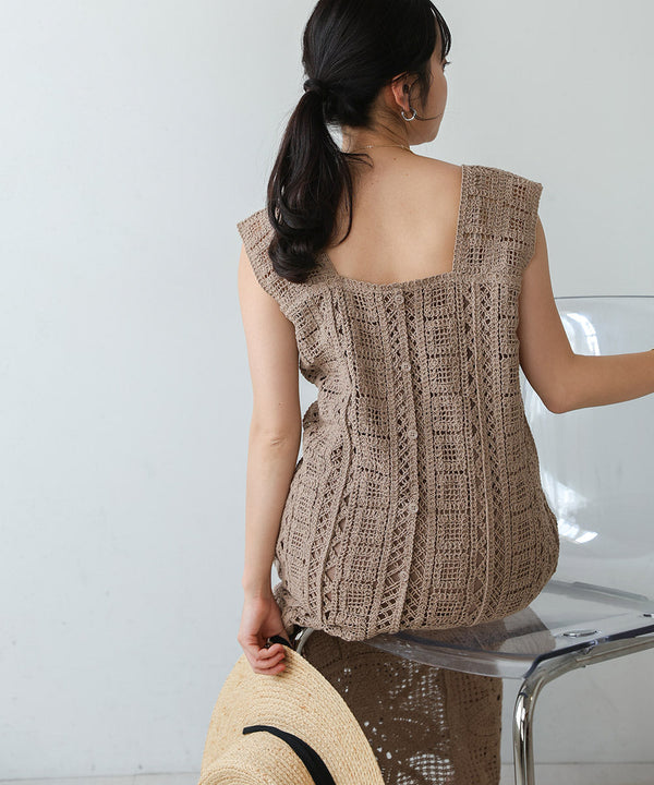 【低身長向けサイズあり】クロシェ前後2WAYワンピース