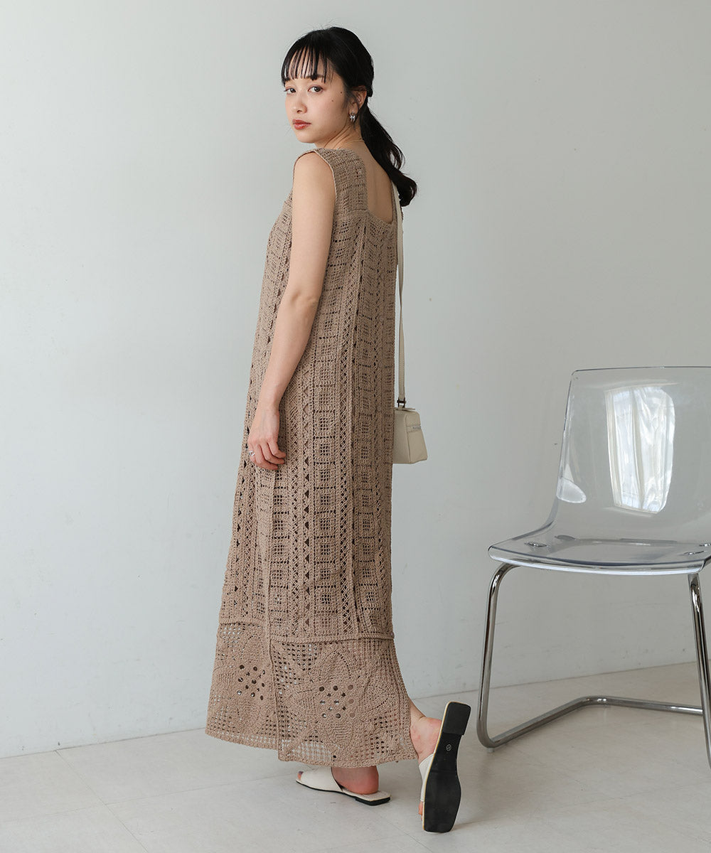 【低身長向けサイズあり】クロシェ前後2WAYワンピース