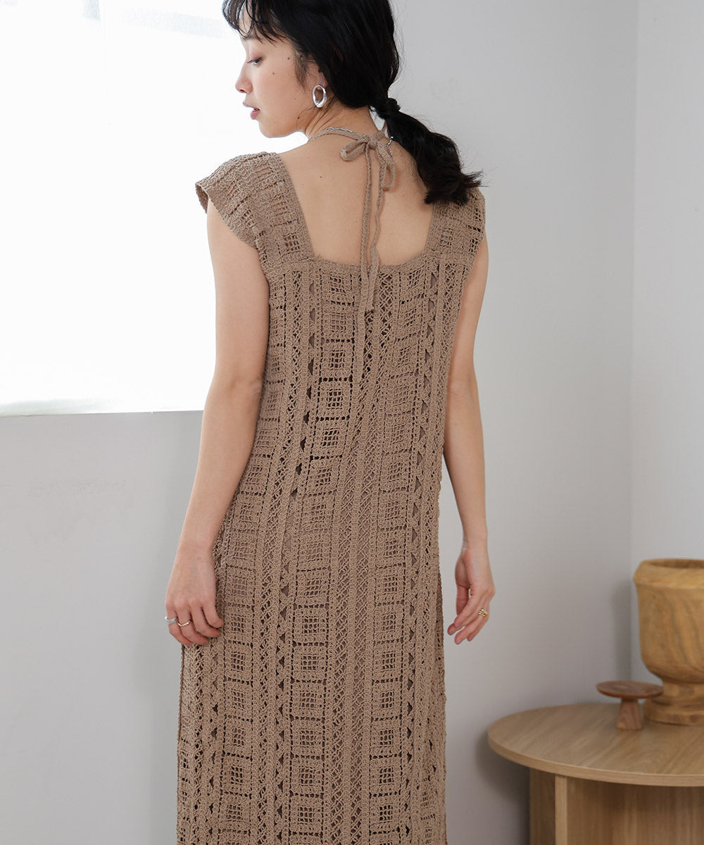 【低身長向けサイズあり】クロシェ前後2WAYワンピース