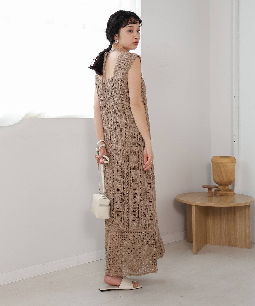 【低身長向けサイズあり】クロシェ前後2WAYワンピース