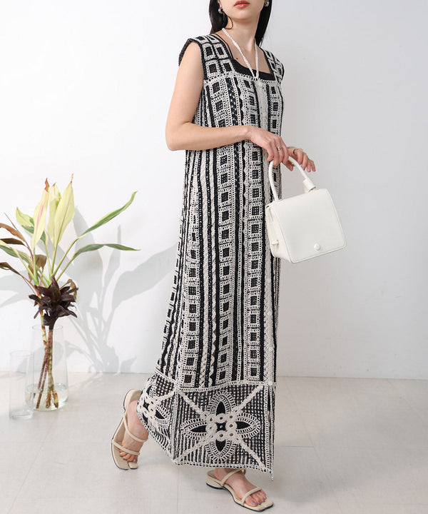 【低身長向けサイズあり】クロシェ前後2WAYワンピース