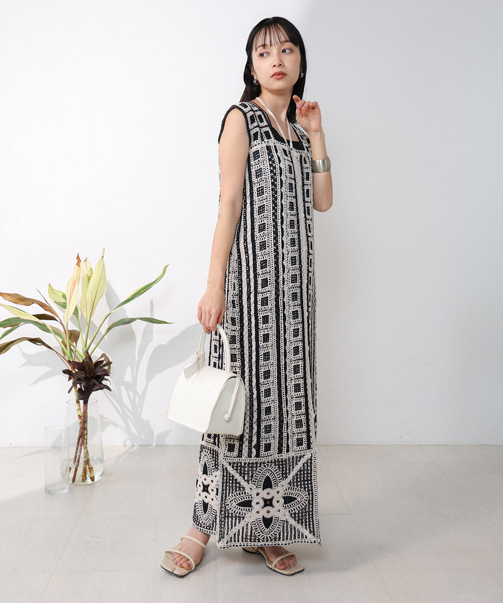 【低身長向けサイズあり】クロシェ前後2WAYワンピース