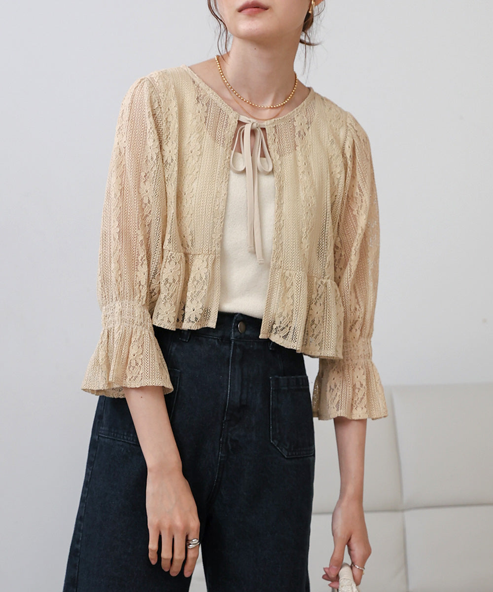 【オケージョンドレス/結婚式/2サイズ展開/SET ITEM/インナー付き/裏地付き】レースボレロ＋キャミワンピースＳＥＴ