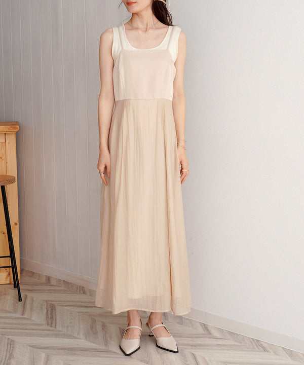 【オケージョンドレス/結婚式/2サイズ展開/SET ITEM/インナー付き/裏地付き】レースボレロ＋キャミワンピースＳＥＴ