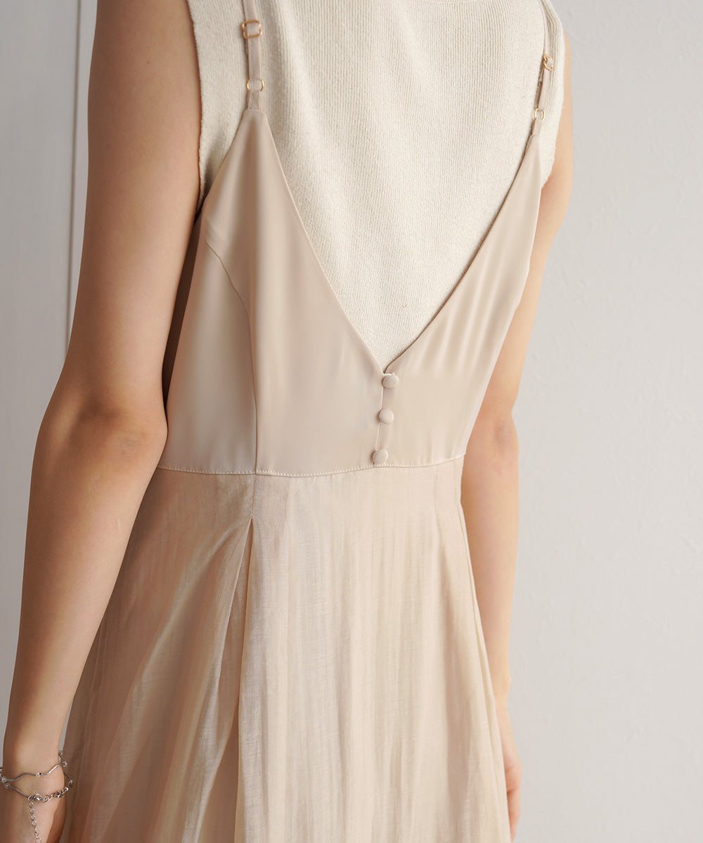 【オケージョンドレス/結婚式/2サイズ展開/SET ITEM/インナー付き/裏地付き】レースボレロ＋キャミワンピースＳＥＴ