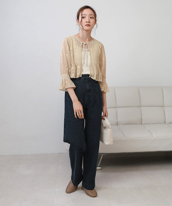 【オケージョンドレス/結婚式/2サイズ展開/SET ITEM/インナー付き/裏地付き】レースボレロ＋キャミワンピースＳＥＴ