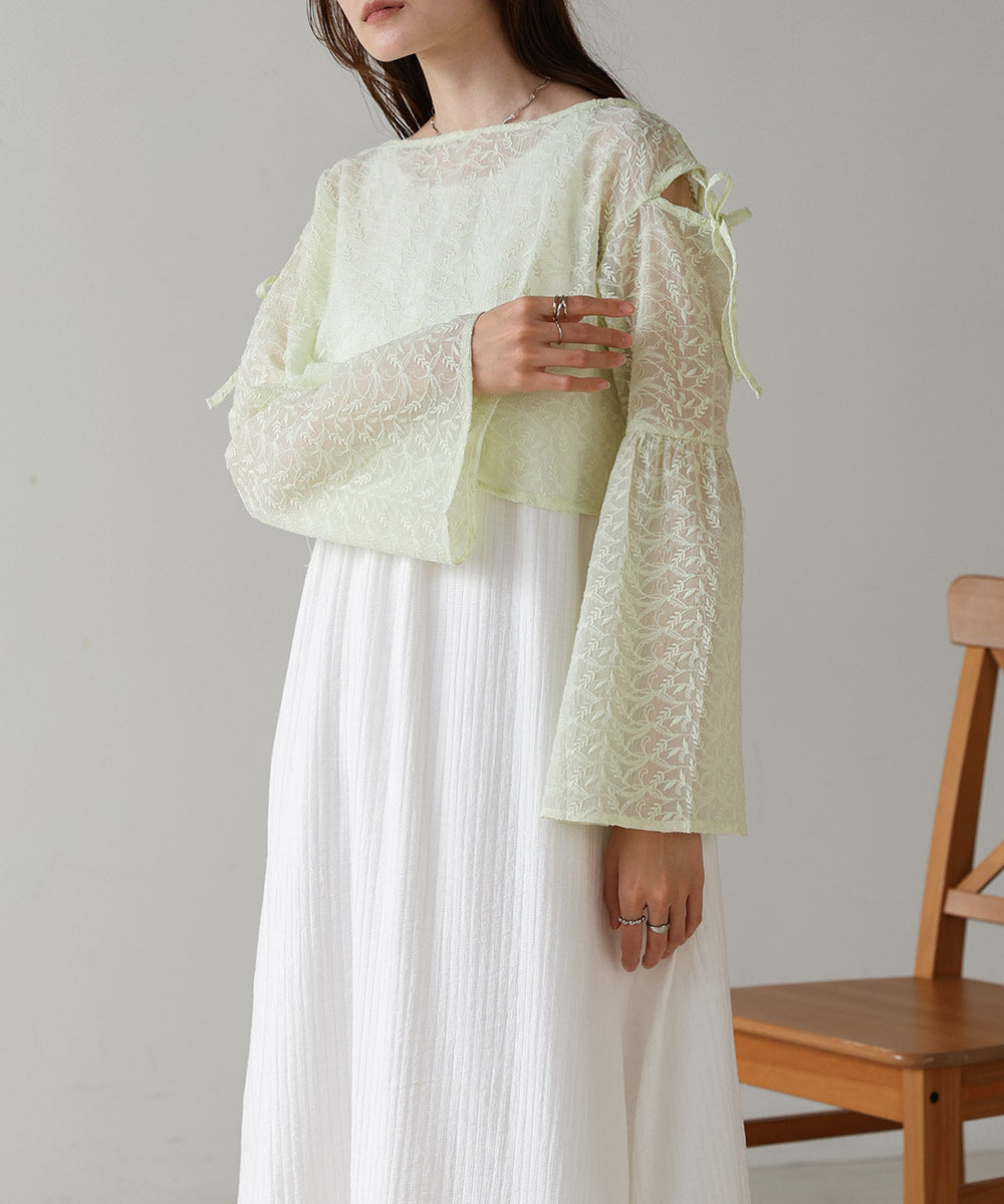 【低身長向けサイズあり】レースブラウス＋アメスリワンピースSET