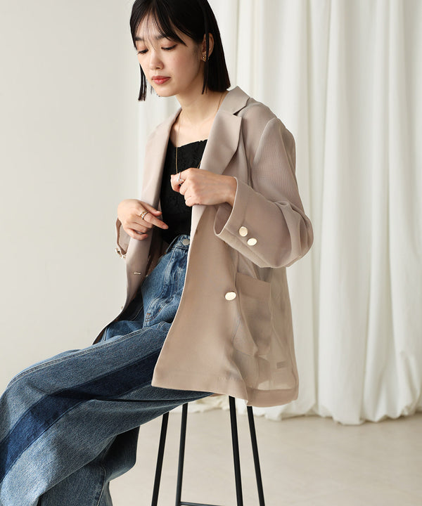 ［SS/LOOK掲載］ダブルテーラーメッシュジャケット