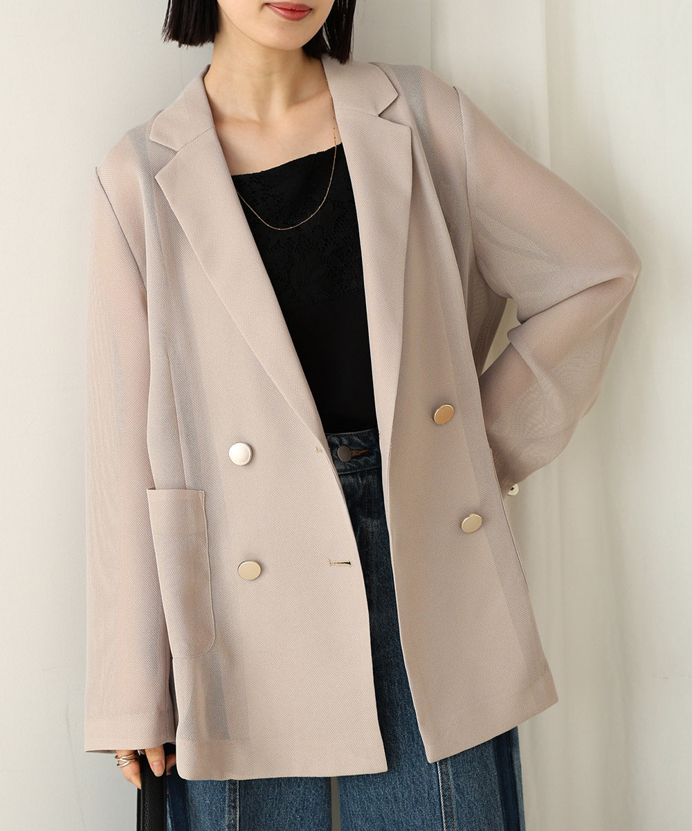 ［SS/LOOK掲載］ダブルテーラーメッシュジャケット