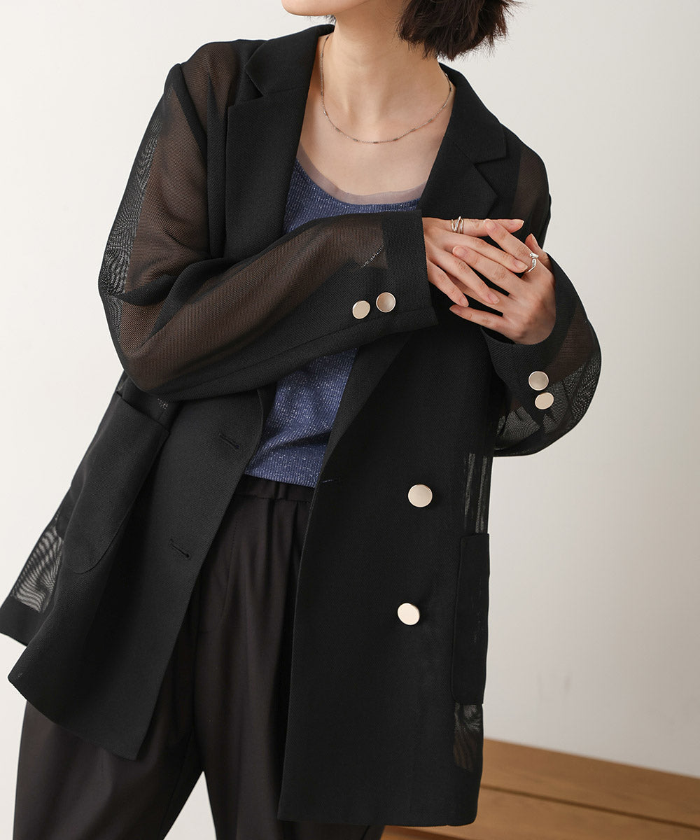 ［SS/LOOK掲載］ダブルテーラーメッシュジャケット