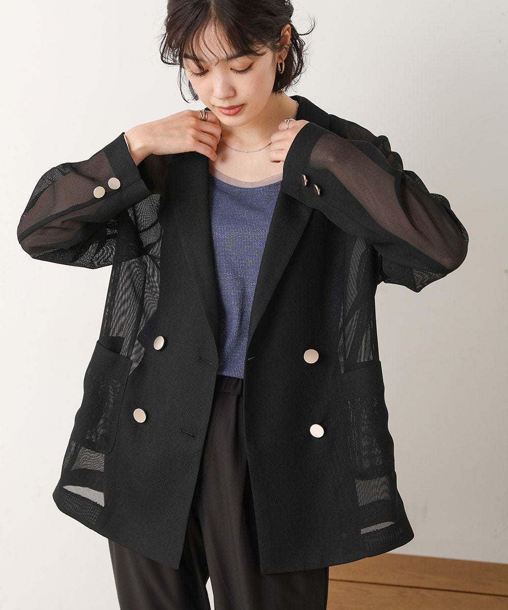 ［SS/LOOK掲載］ダブルテーラーメッシュジャケット