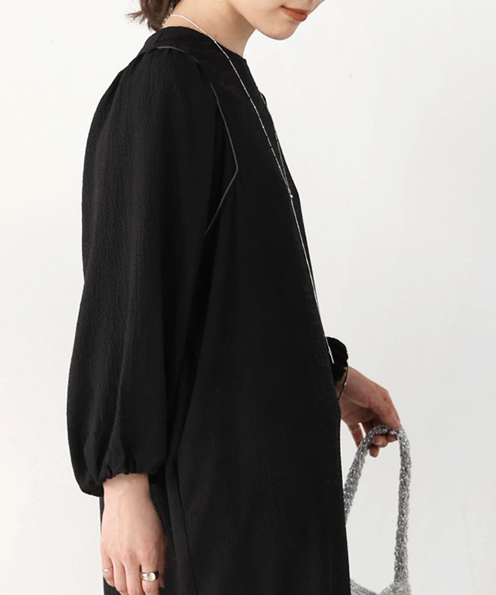 リップル加工パイピングワンピース