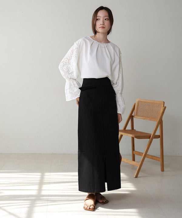 キャンディースリーブレースブラウス
