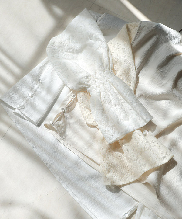 キャンディースリーブレースブラウス