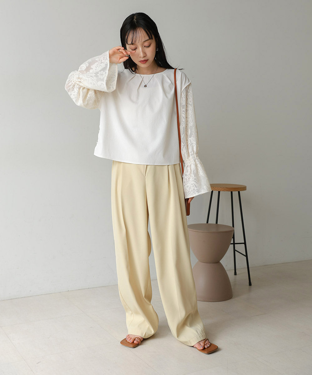 キャンディースリーブレースブラウス