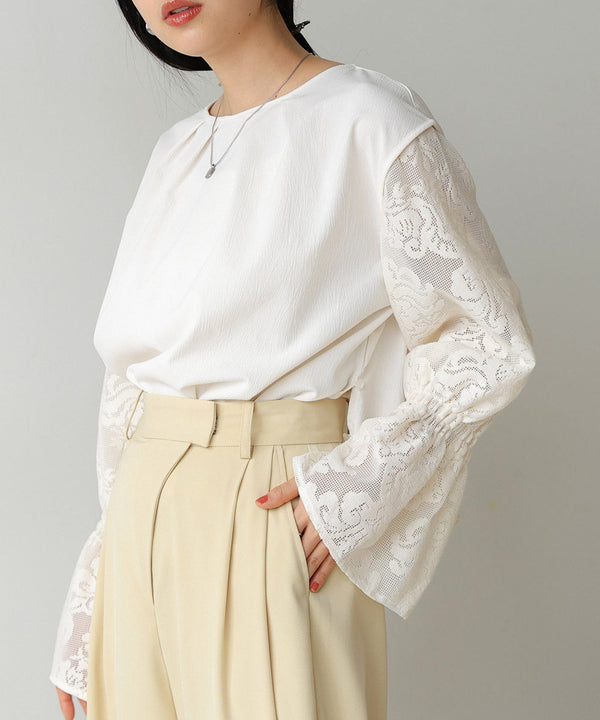 キャンディースリーブレースブラウス