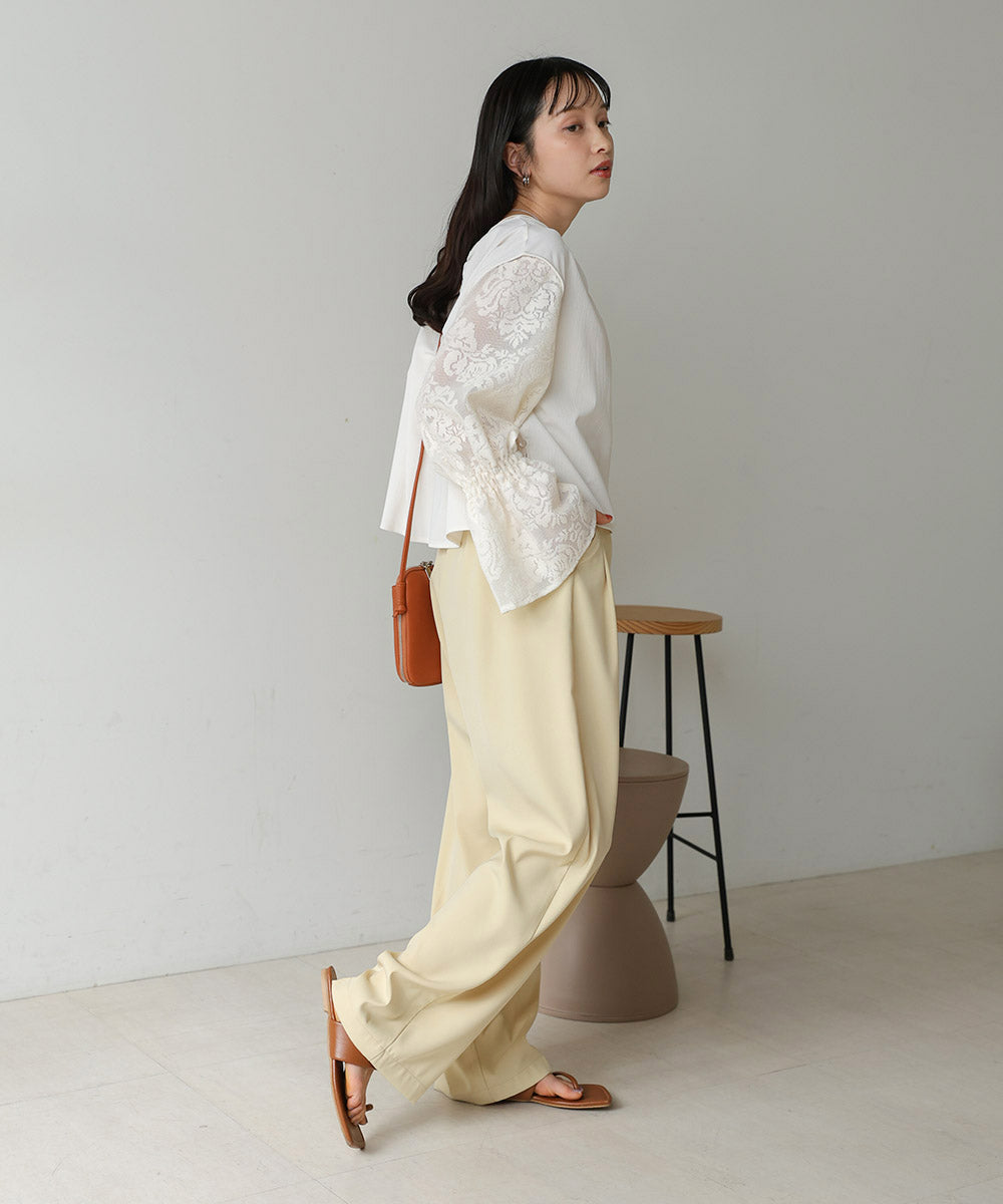 キャンディースリーブレースブラウス