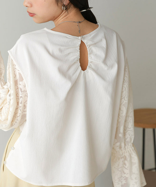 キャンディースリーブレースブラウス