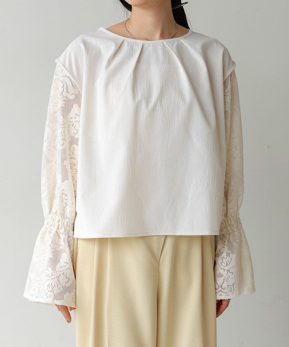 キャンディースリーブレースブラウス