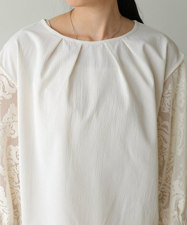 キャンディースリーブレースブラウス