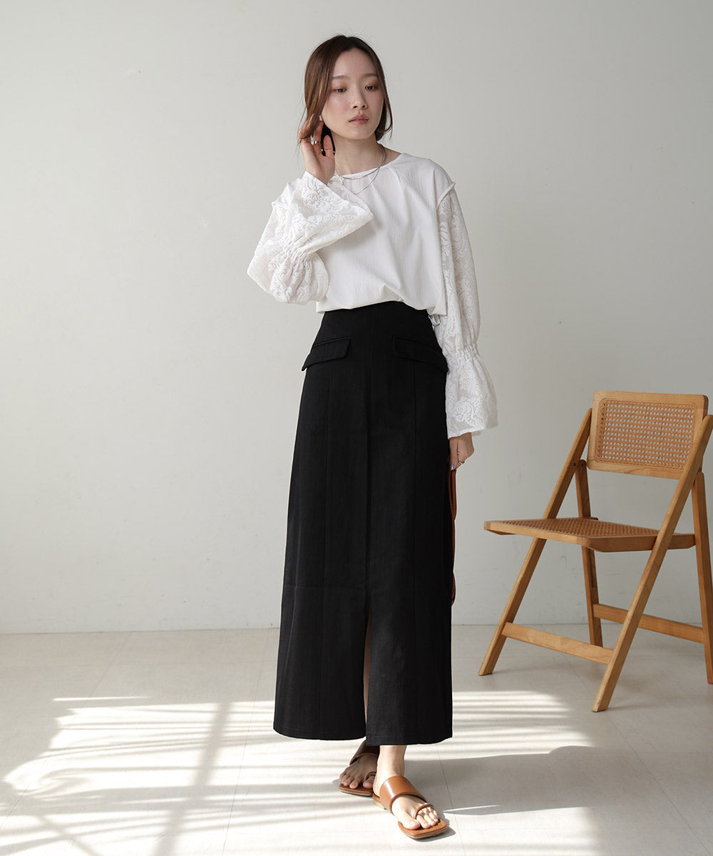 キャンディースリーブレースブラウス