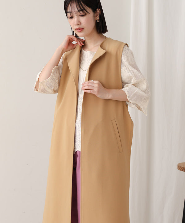 【WEB限定】ＢＡＣＫベルトボタン付きシンプルジレ