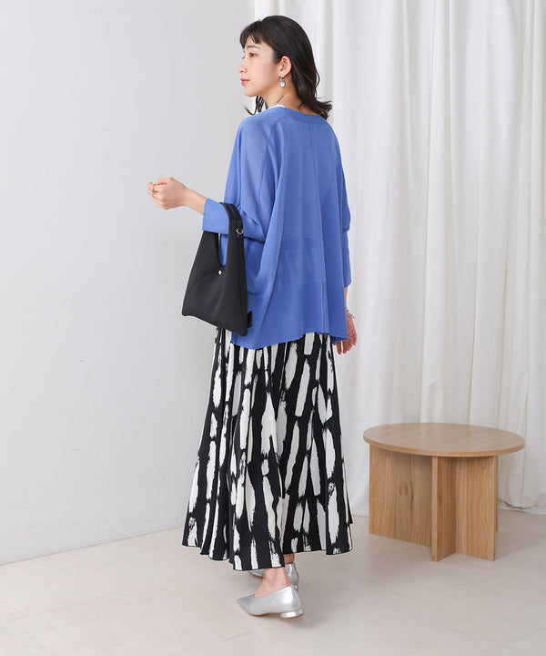 幾何学柄フレアパンツ