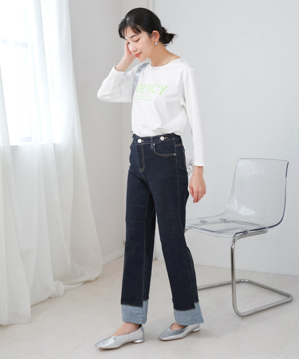 美品lig.ワイドデニムパンツ 少なから