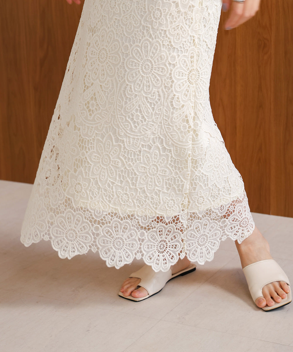 LACE BACK RIBBON CAMI DRESS