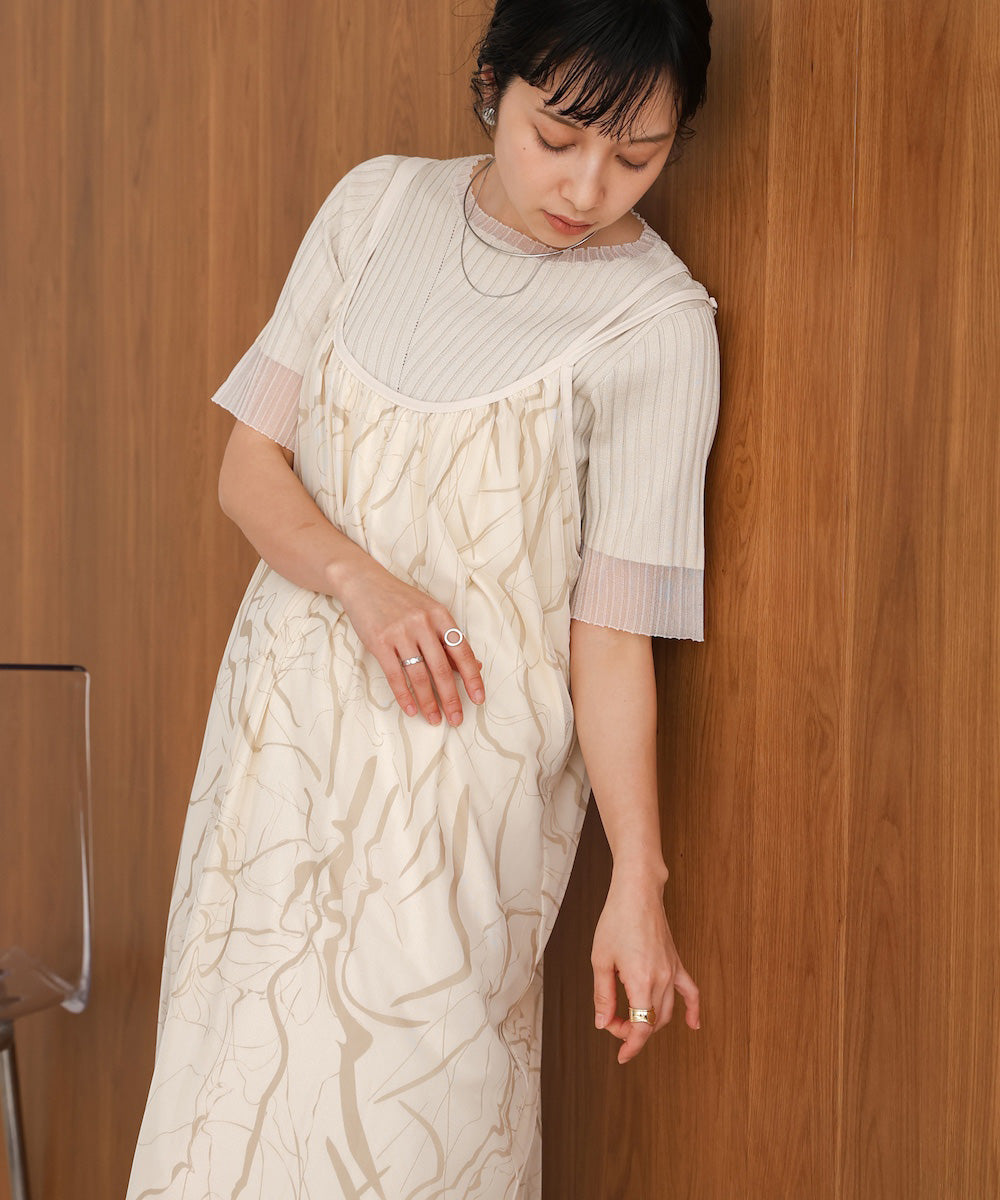 marble sheer mesh onepiece