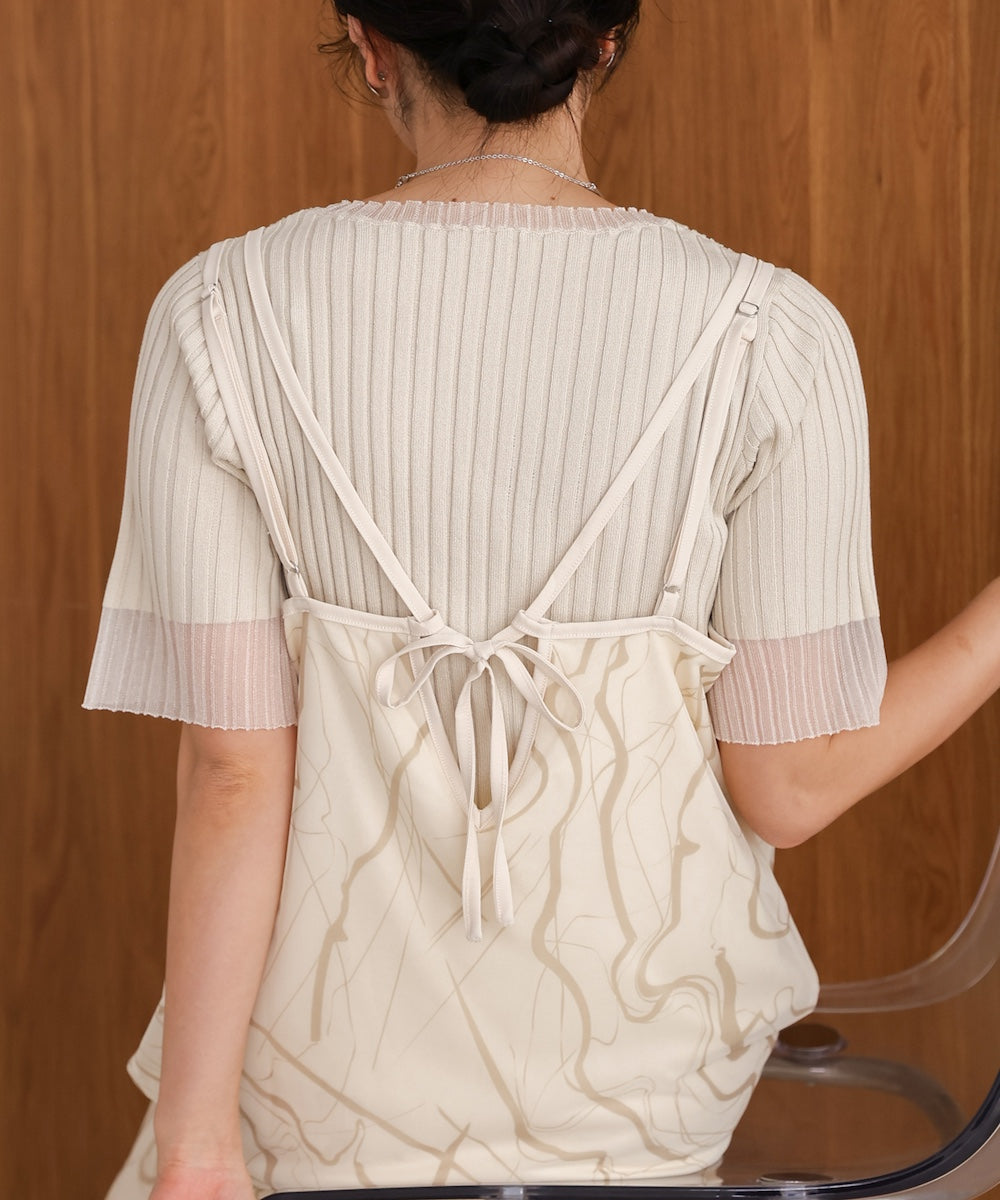 marble sheer mesh onepiece