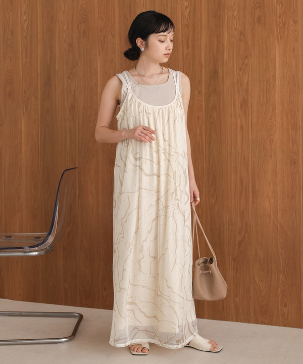 marble sheer mesh onepiece