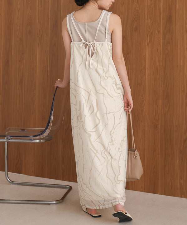 marble sheer mesh onepiece