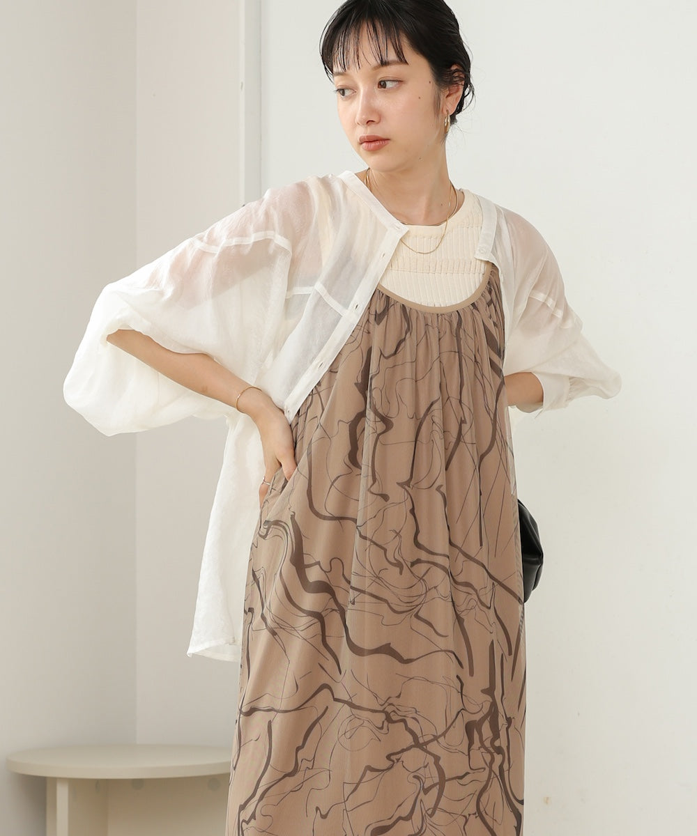 marble sheer mesh onepiece