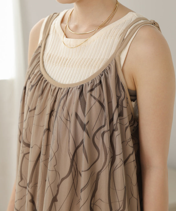 marble sheer mesh onepiece