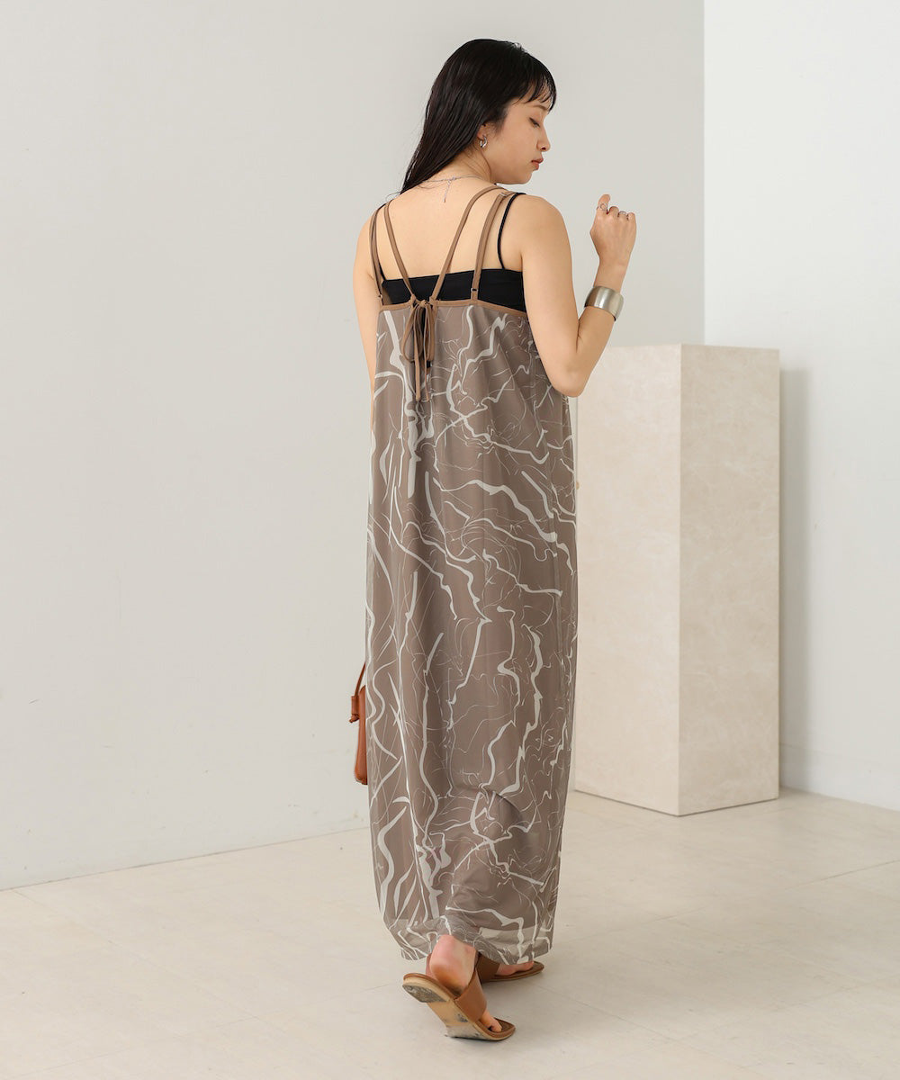 marble sheer mesh onepiece
