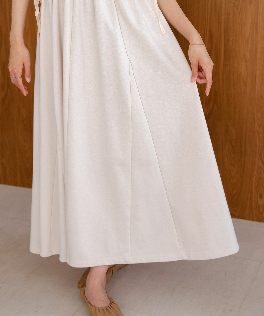 2way sleeve organdy flare onepiece