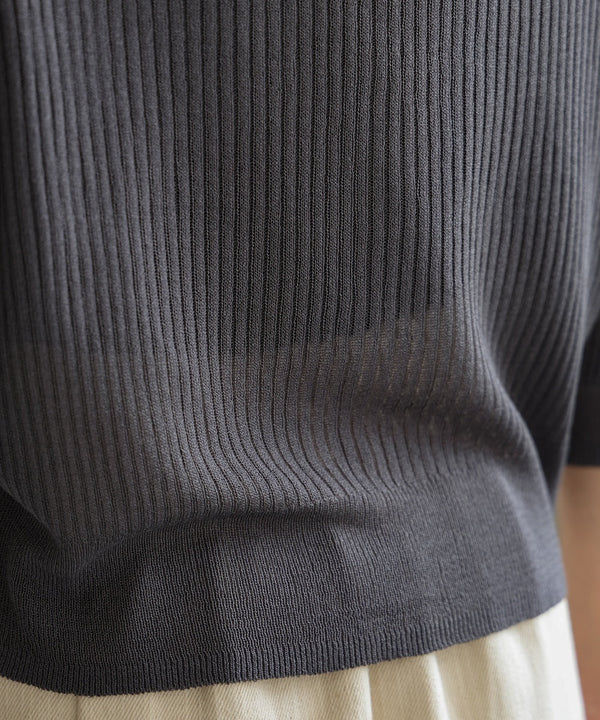 sheer rib knit cardigan