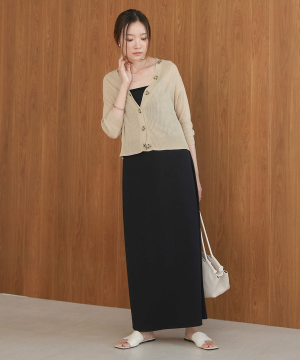 sheer rib knit cardigan