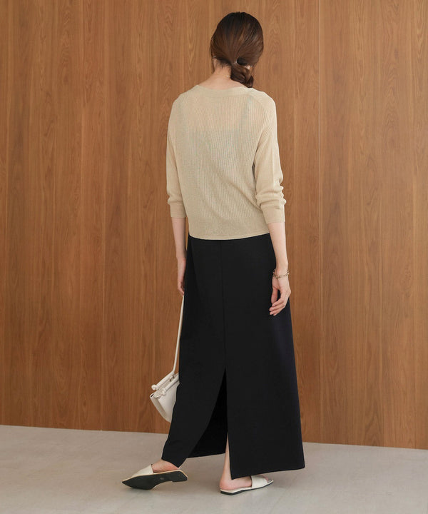 sheer rib knit cardigan