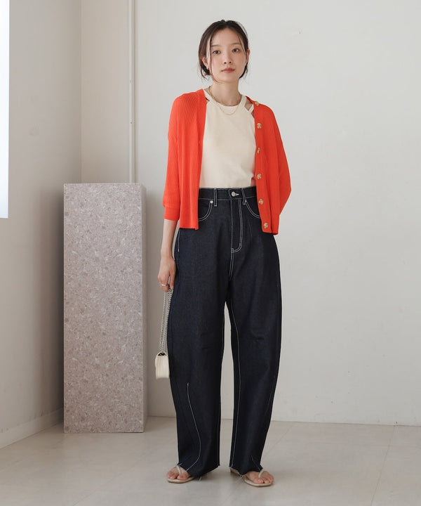 sheer rib knit cardigan