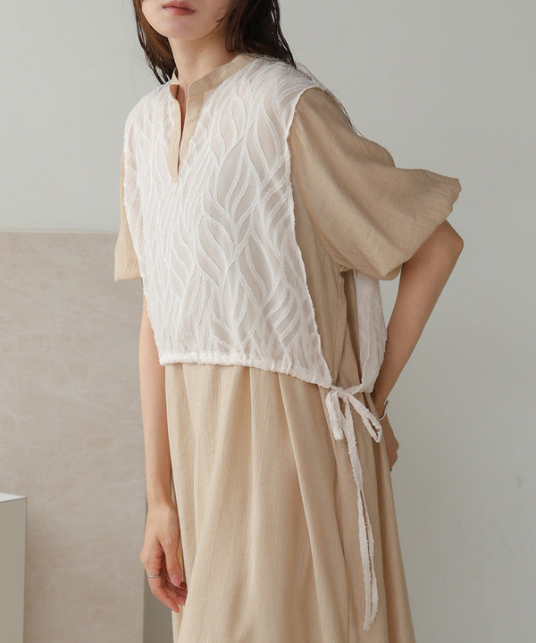 【S・Mサイズ展開】レイヤード風サイドスリットワンピース