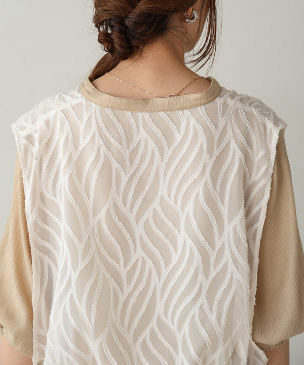 【S・Mサイズ展開】レイヤード風サイドスリットワンピース