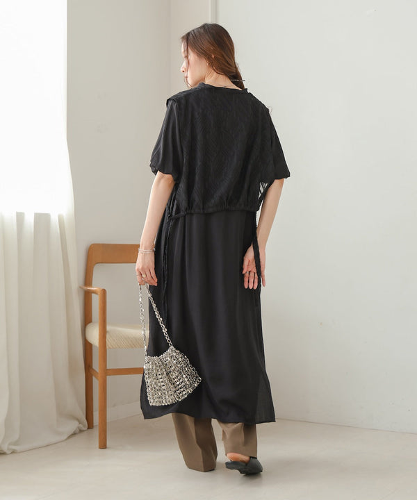 【S・Mサイズ展開】レイヤード風サイドスリットワンピース