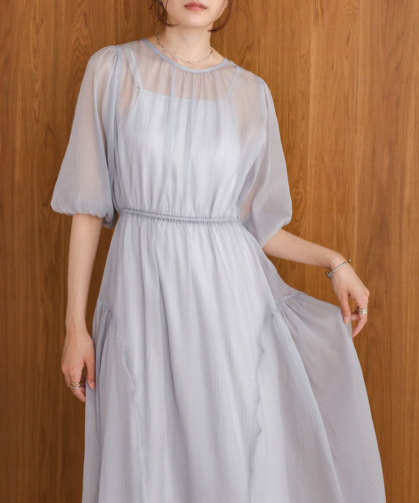 sheer volume sleeve onepiece