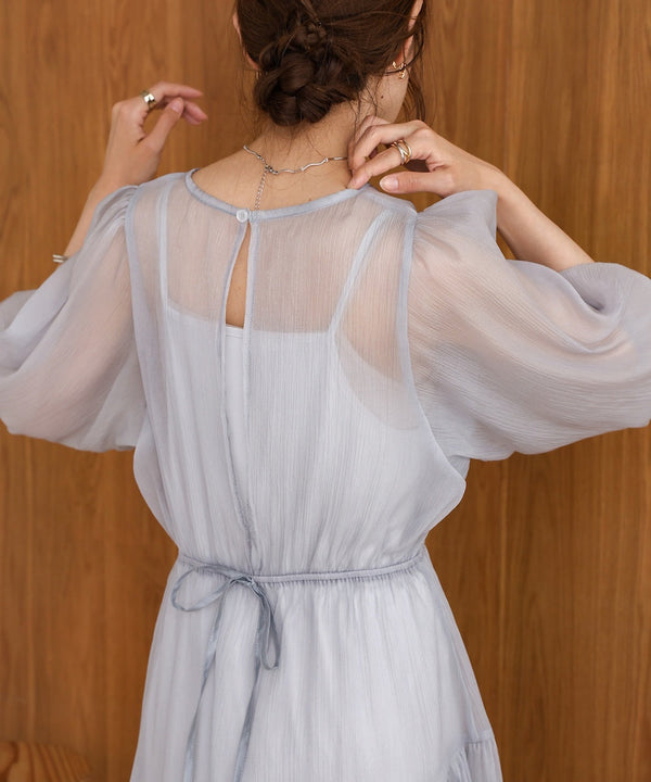 sheer volume sleeve onepiece