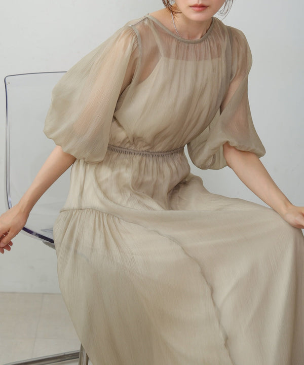 sheer volume sleeve onepiece