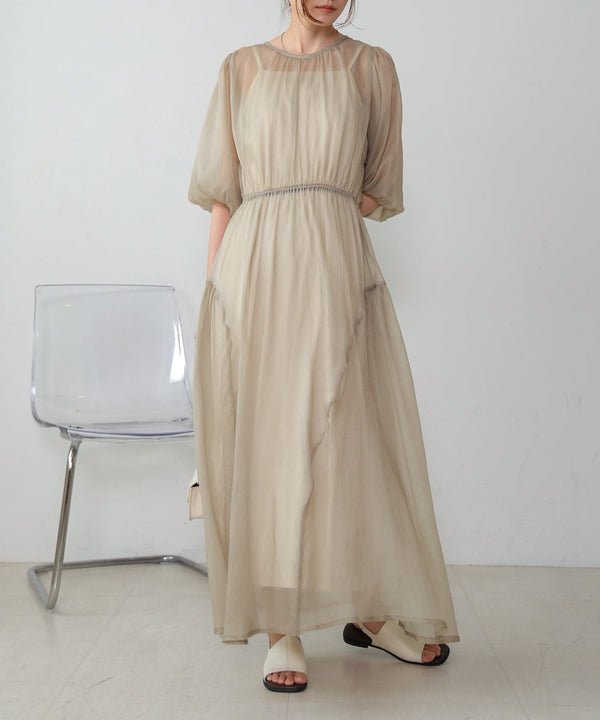 sheer volume sleeve onepiece